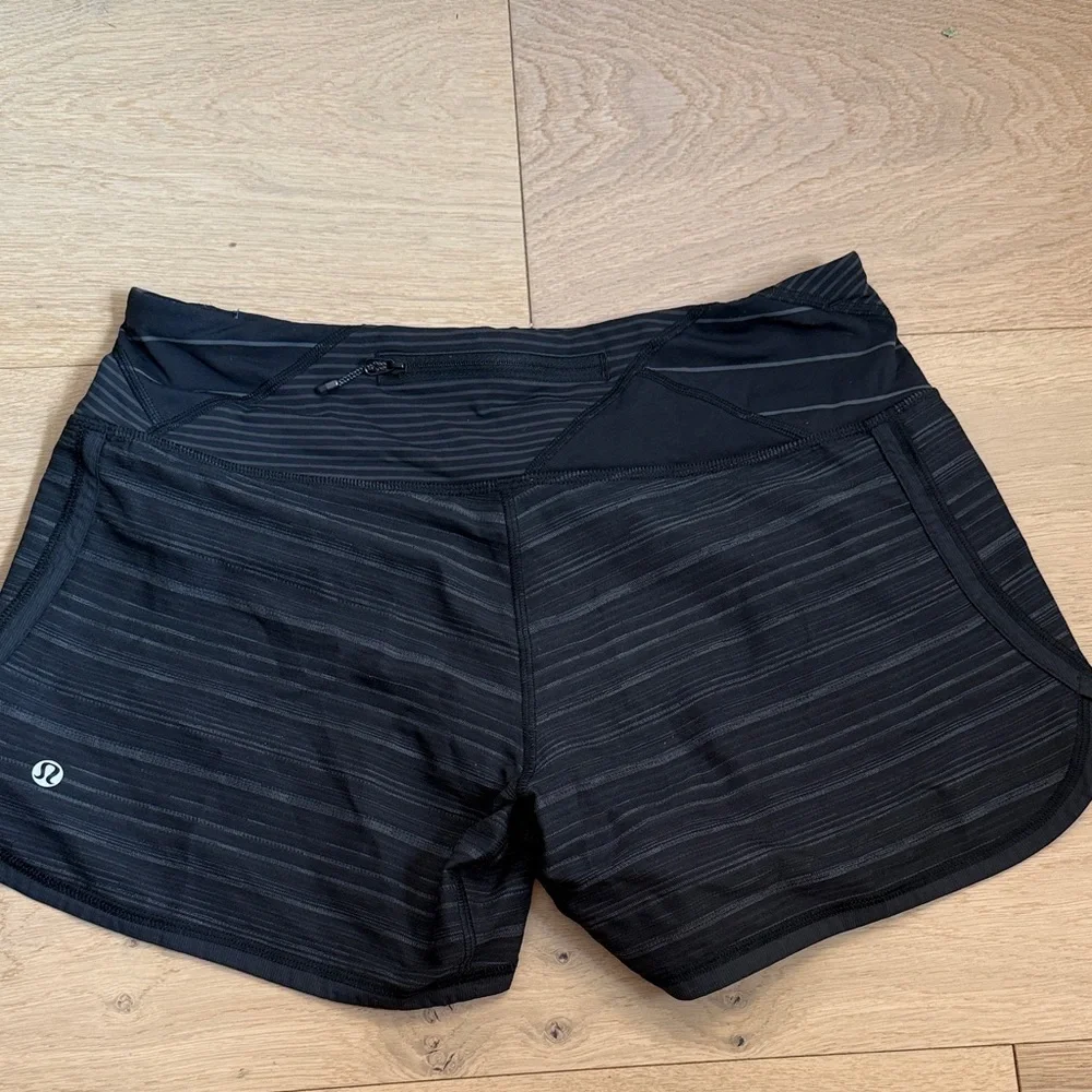 Women's Black striped lululemon Shorts 6
